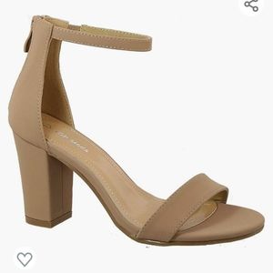 Nude Block Heels